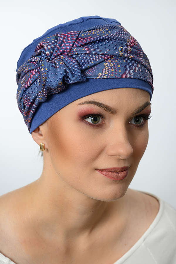 Turban s podšívkou elegantný Matilda blue.