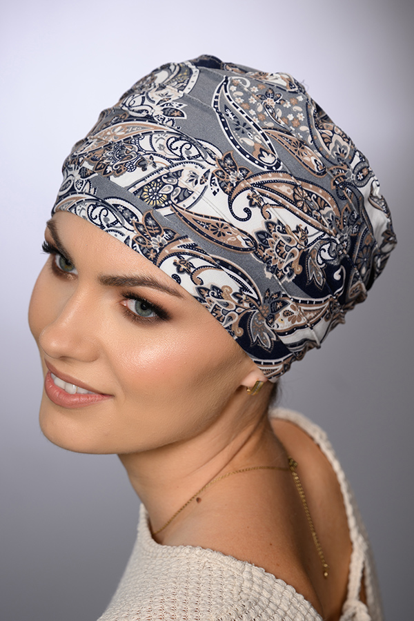 Bavlnené onkologické Turbany Naďa s podšívkou. – Obrázok 2